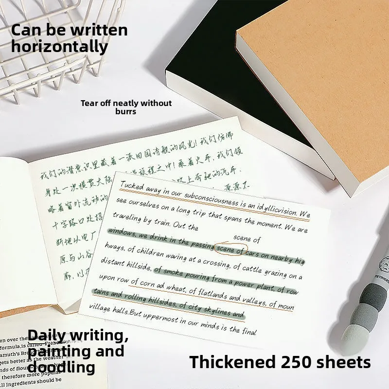 Blank Scratch Paper Thickened Notepad Student Notebook Small Square Brick Portable Tear Book Math Calculation Paper