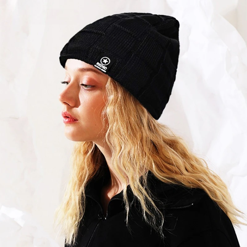 رجل كبير الحجم سميكة بونيه الشتاء الرياضة في الهواء الطلق الدافئة Skullies قبعة الرجال سدادات حماية الأذن قبعة متماسكة يندبروف التزلج القبعات Gorro #2