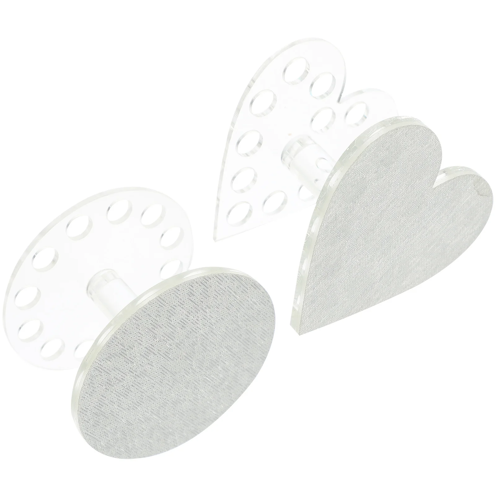 

2Pcs Heart Shaped Acrylic Nail Art Pen Holder Organizer Brush Storage Stand Nail Pen Holder