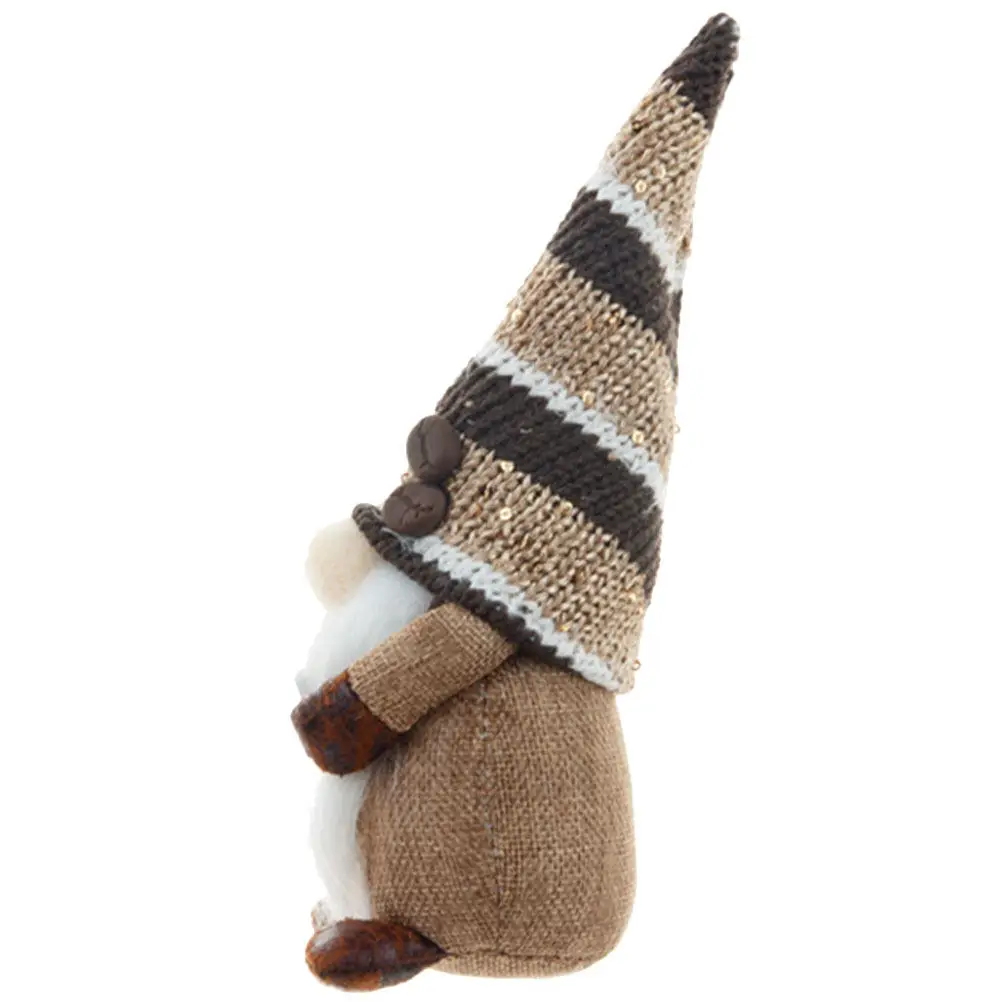 

Coffee Gnome Exquisite Handmade Soft PP Cotton Macadam Material Cute Desktop Decoration Festival Party Adornment Home Office