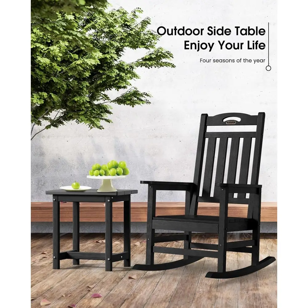 طاولة جانبية Adirondack 17 HDPE مقاومة للعوامل الجوية - أثاث فناء خارجي متين وسهل التجميع للحديقة والشرفة والشرفة وغيرها