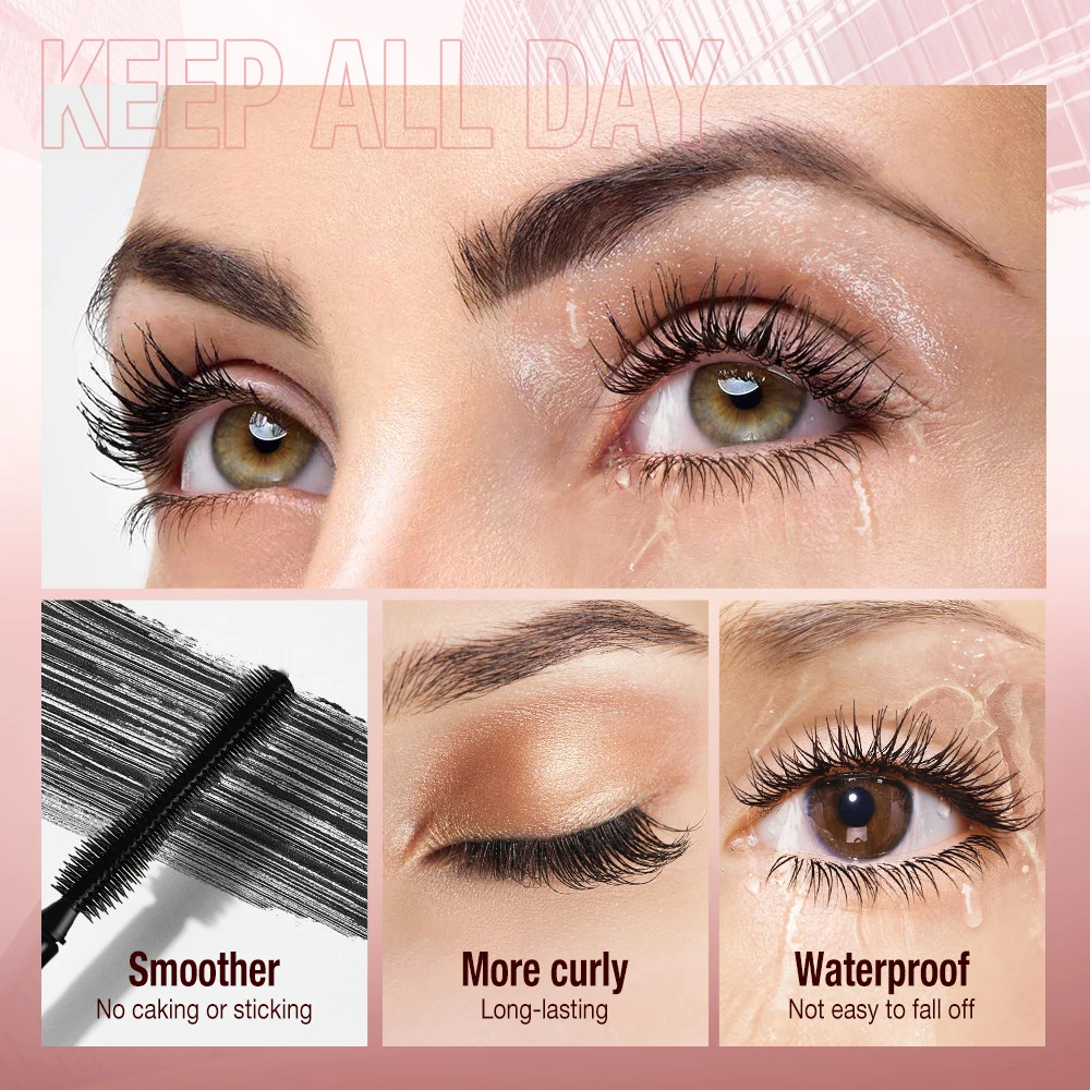 O.TWO.O 4D Mascara Black Lengthening Volume Silky Eyelash Extension Smudge-proof Curling Eye Cosmetic 36Hours Waterproof Mascara