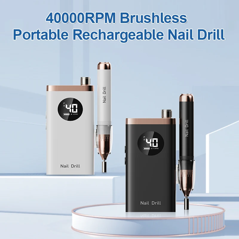 2025 Trapano per unghie Batteria silenziosa di grande capacità Testa di molatura in ceramica Display ad alta definizione Trapano per unghie