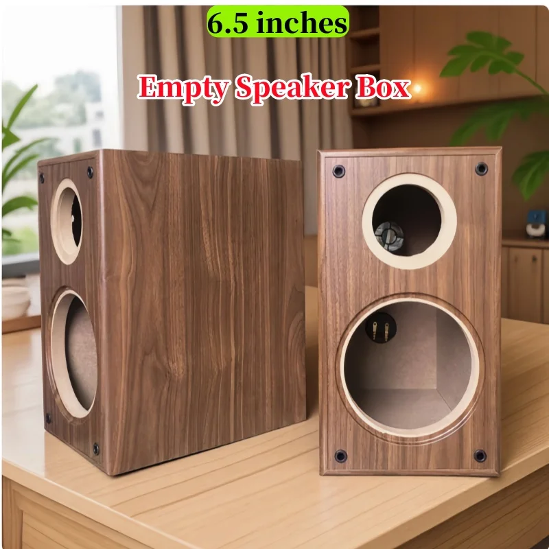 

6.5-inch Speaker Empty Box, Tweeter / Woofer Hole Bookshelf Sound Box,DIY Speaker Wooden Housing,Home/Car Speaker Box,146/168mm