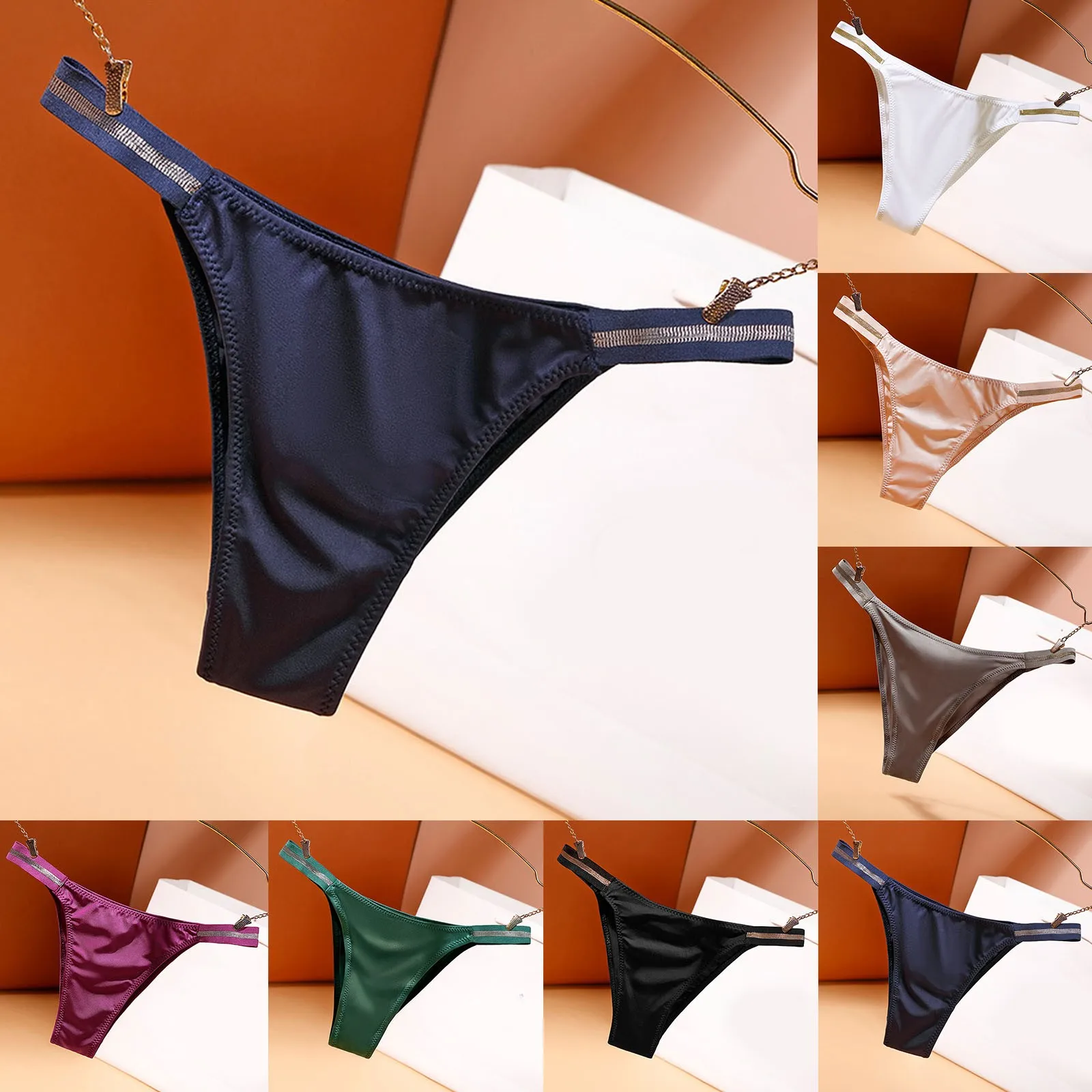 

2024 Women's Comfortable Breathable Without Feeling Cotton Crotch Panties Mid Waist Solid Color Intimates Underpants For Women