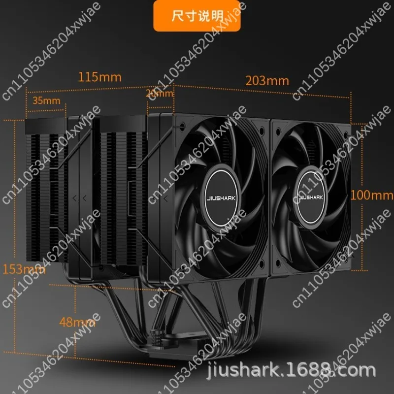 High Performance JF15K Dual Tower CPU Cooler 4x10CM PWM Fans 6 Heat Pipes Memory Compatible Cooling