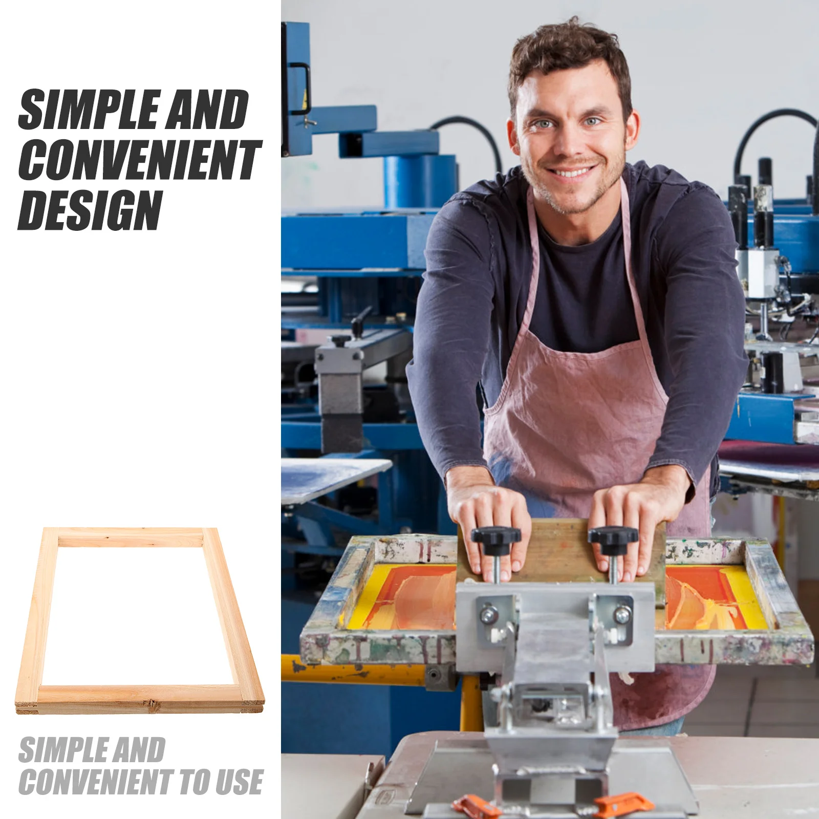 

Portable Wood Screen Printing Frame Small Size Light Weight Easy to Carry for on-The- Projects Screen Printing Frame