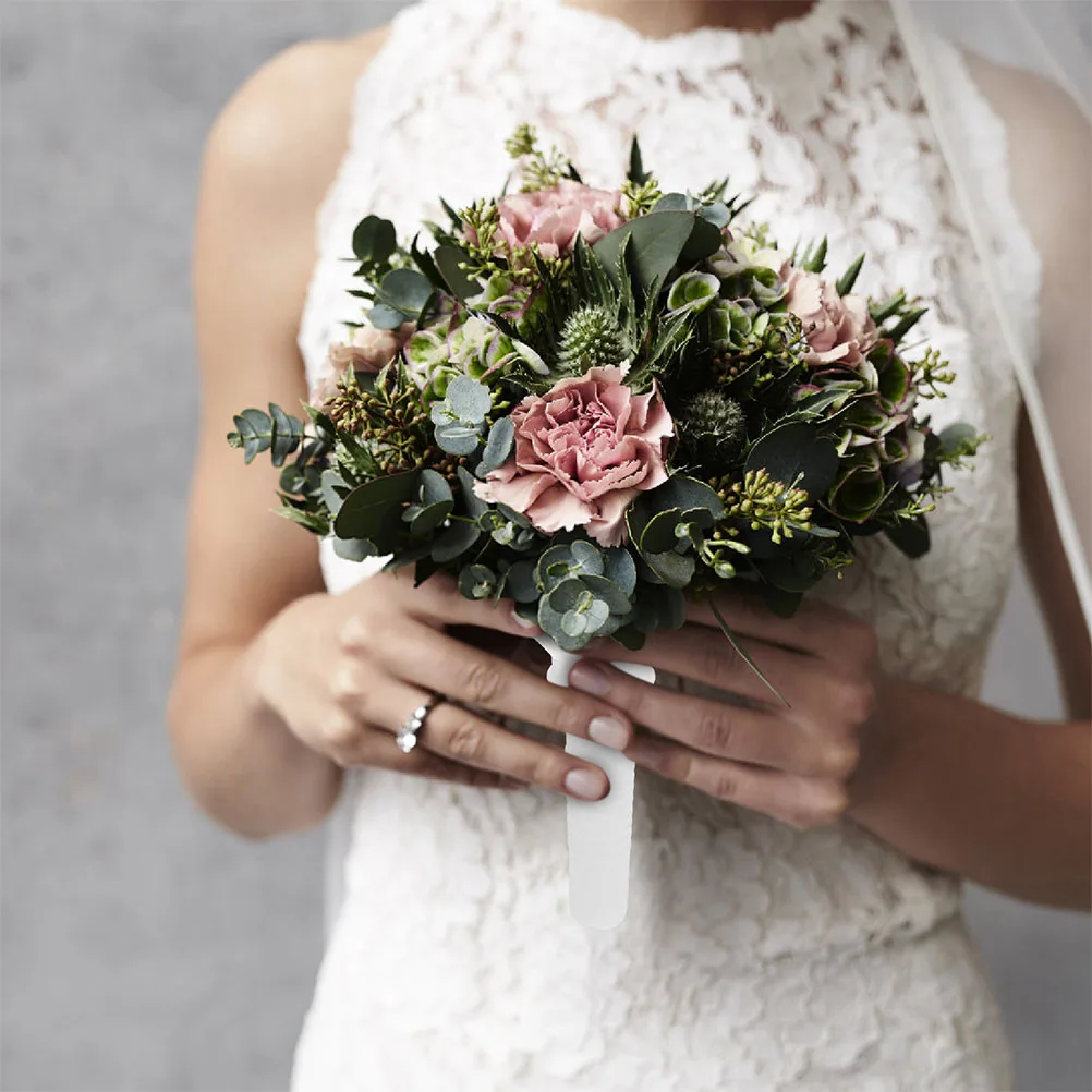 

4Sets Foam Bouquet Handle Durable Flower Holder DIY Wedding Bridal Floral Bouquet Holders for Wedding Party Decoration