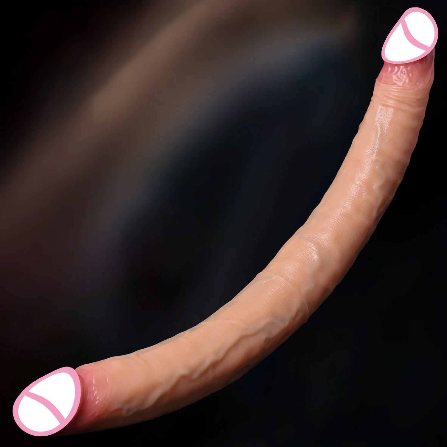 Dual-Ended Soft Erotic Head Dildo for Women-Flexible Realistic Double Penetration Adult Phallus for Vaginal Anal StimulatioToy