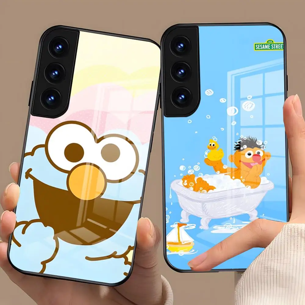 Cartoon Sesame Streets Phone Case For Samsung A25 A13 A33 5G A54 A36 A35 A56 A52 A14 Shockproof Glass Cover
