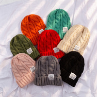 Fashion Women Beanie Skull Caps Thicken Warm Knitted Couple Twist Wool Winter Hats Tide Street Hip-Hop Pullover Bonnet