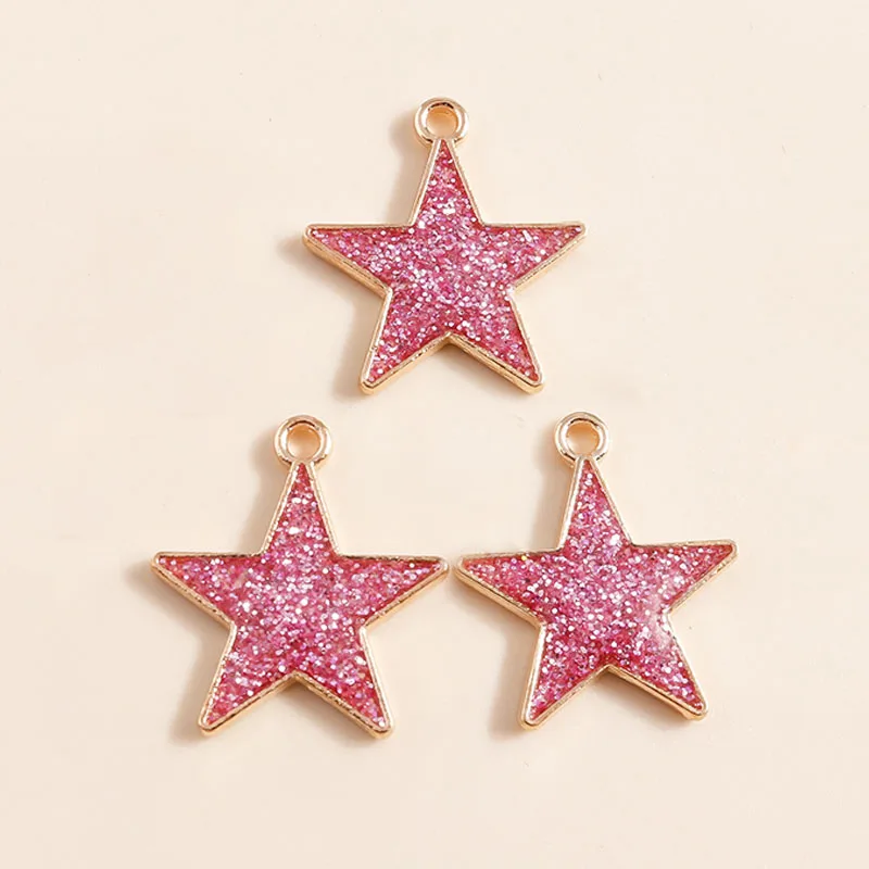 Leslie 10pcs/lot 16x18mm Enamel Black Five-pointed Stars Charms for DIY Earrings Necklaces Pendants Jewelry Making Accessories – Detail 18
