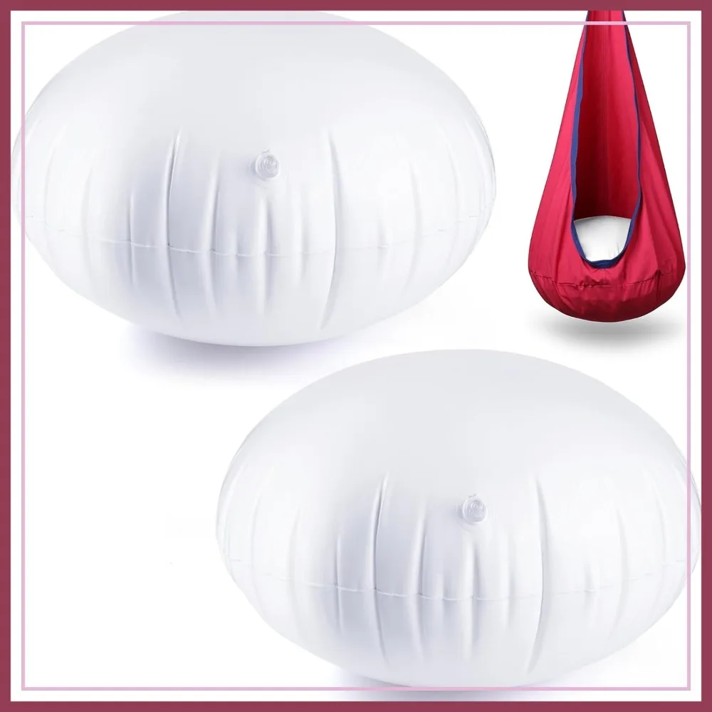 

2 PCS Pod Chair Replacement Cushions, 27.5 Inch Swing Hammock Pod Thickened, PVS Inflatable (White)
