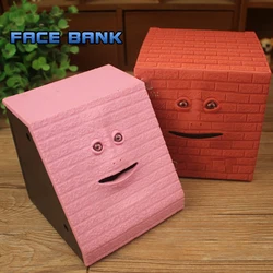 1PC Plastic Face Bank Human Face Smart Sensor Piggy Bank Electric Coin Can Eat Money Face Piggy Bank Store Coins