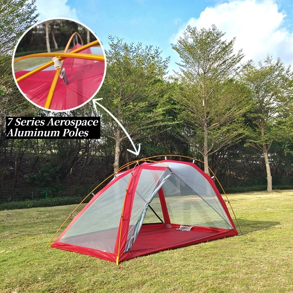 Ultralight Double Layer Camping Tent Silicone Coated Nylon Windproof Heavy Rain Waterproof Professional Hiking Mountaineering