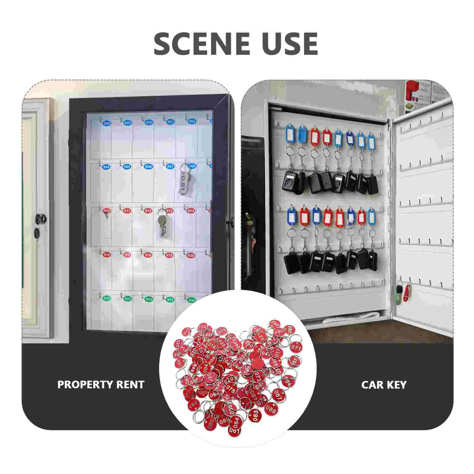 100 Stück Nummernschild-Schlüsselanhänger, Schlüsselanhänger, nummerierte Ausweis, abnehmbares Zubehör, Aluminiumlegierung mit Etiketten, Herrenständer