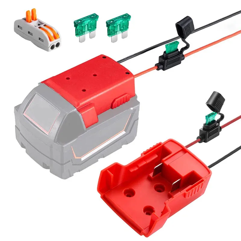 Power Wheels Adaptador com Fusível para Milwaukee 18V Bateria De Lítio, DIY Adaptador De Bateria, Conector para Caminhão RC Uso