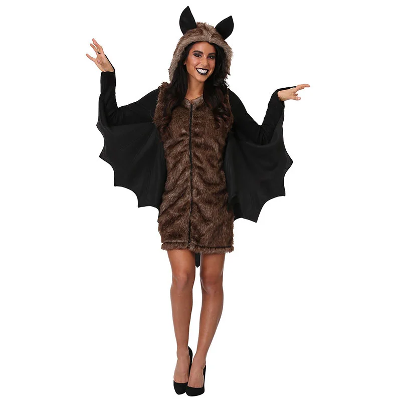 Women Vampire Bat Adult Jumpsuit Halloween Fancy Dress Outfit Masquerade Party Animals Cosplay Costume