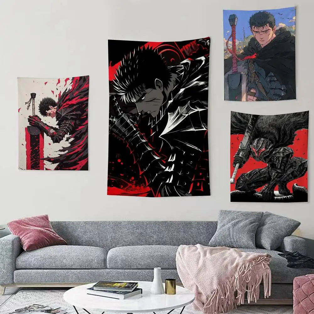 

B-Berserk G-Guts Flags Wall Hanging Background Art Banner for Bedroom Home Outdoor Decor