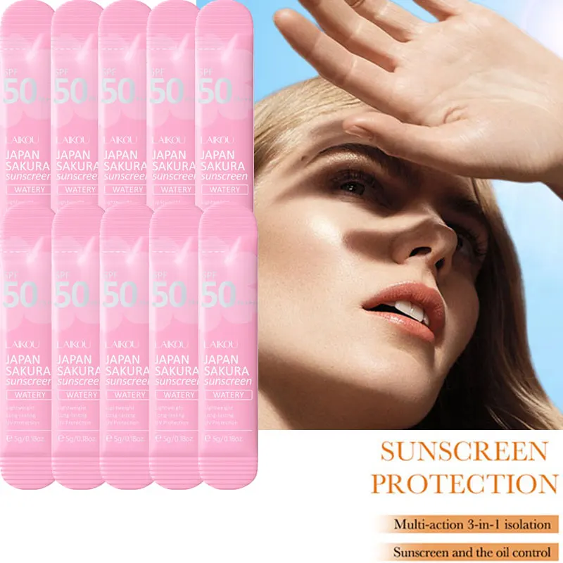 Sakura Sunscreen Cream Protector Facial Sun Block Spf50 Gel Isolation Lotion Cream Bleaching Creams Facial Moisturizer Brighten