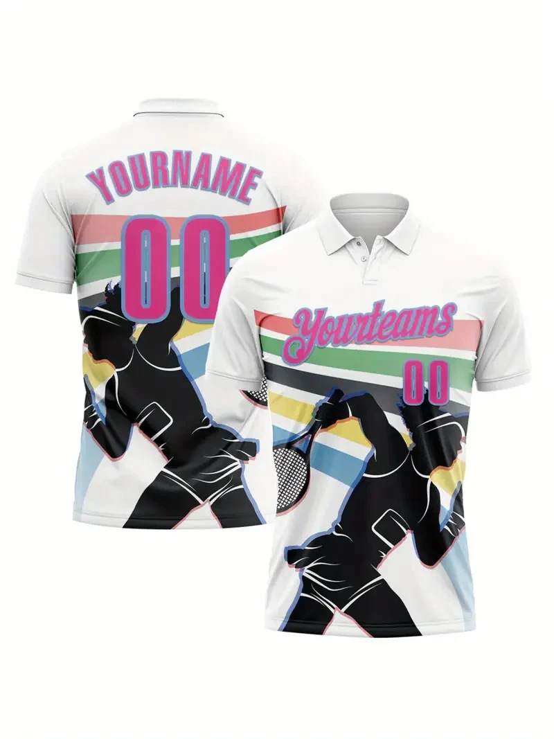Men's Sporty Casual Short Sleeved Custom Diy Name Numbe Polo Shirt Fashion Trend Tranning Quick Drying Tops Summer Sports Tees