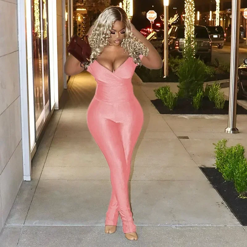 GUWU الصلبة أنيقة 2 قطعة مجموعات النساء الزي مثير كلوبوير عيد ميلاد قبالة الكتف الخامس الرقبة Ruched بلوزات وسراويل مطابقة مجموعات #6