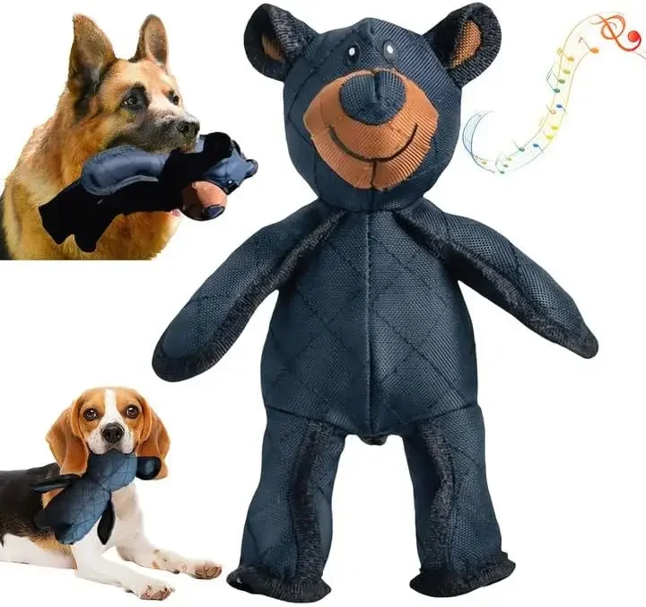 

2025 Cute Dog Toys Plush Splicing Teddy Bear Toy Interactive Dog Toys Squeak Chew Toy for Small Dogs Training Pets Supplies