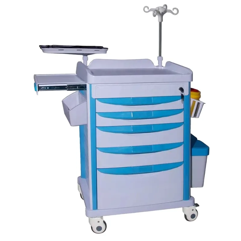 

Медицинская многофункциональная тележка-каталка из АБС-пластика для экстренных хирургических инструментов для больниц