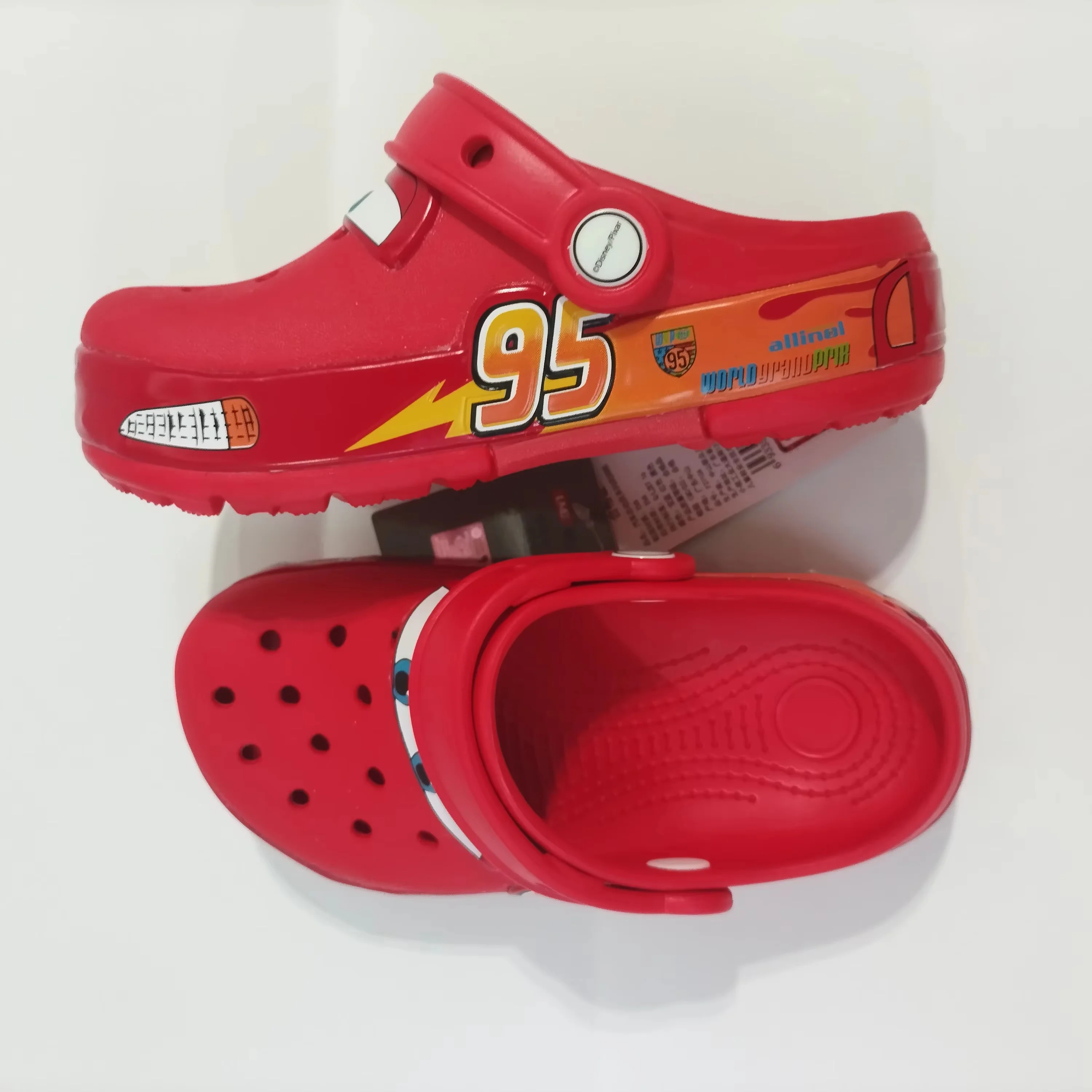 

Disney Lightninged Mcqueens Pixar Cartoon Solid Waterproof Slippers Fit Ages 0-8 Children Outdoor Sandals Breathable EVA Shoes