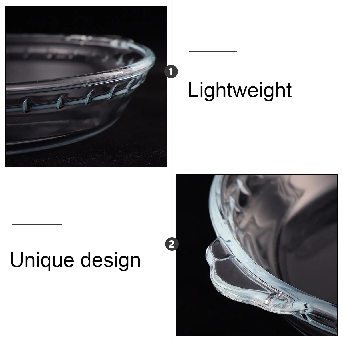 

Nonporous Heat Resistant Microwave Oven Glass Bowl Transparent Pie Dish Bakeware for Pies Quiches Tarts Roast Chicken Fish