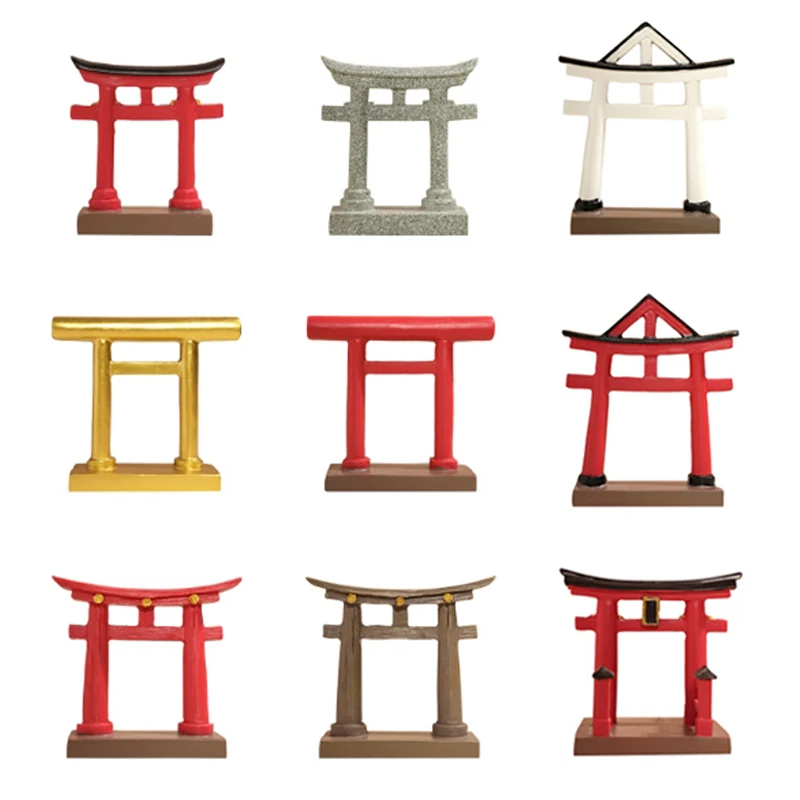 بوابة توري يابانية مصغرة معبد شينتو نموذج معماري آسيوي حديقة بونساي زخرفة خزان الأسماك الديكور ديكور صيني #6