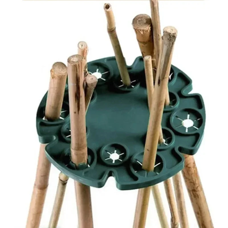 12Pcs Garden Plant Support Protection Trays Bamboo Cane Holder Balcony Plants Support Rack Connectors Garden Stake for Climbing