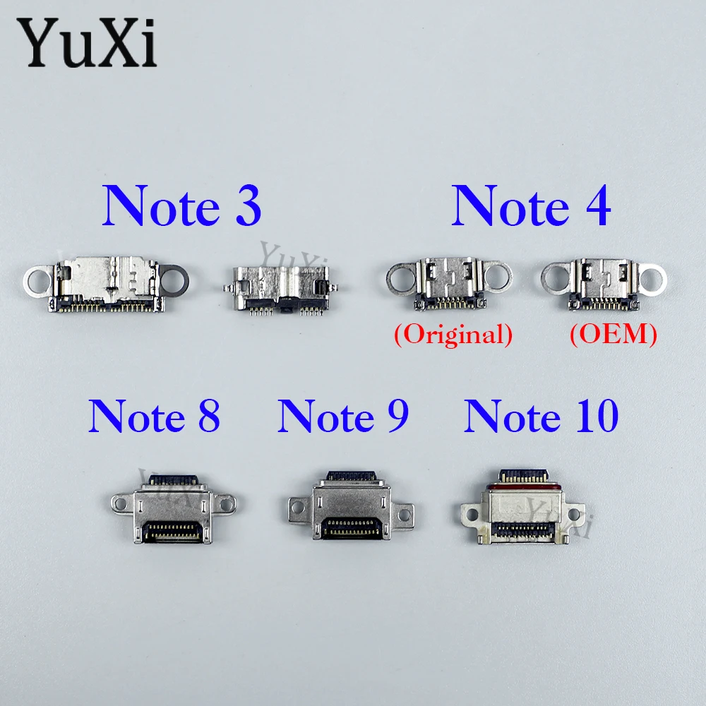 Conector de carregamento micro usb, 1 peça, para samsung note3 note4 note8 note9 note10