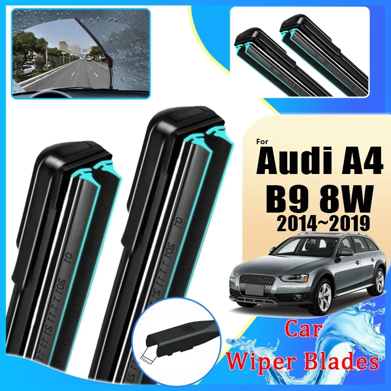 

Car Front Wiper Blades For Audi A4 B9 8W Wagon 2016 2017 2018 2019 Double Rubber Window Windshield Windscreen Auto Accessories