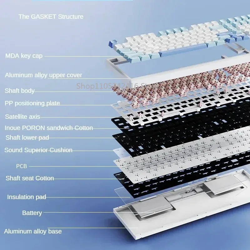 Customized Switch Mechanical Keyboard, Wireless Wired, Aluminum Alloy, RGB Backlit, 101 Keys, 8000mAh, Gaming Keyboard