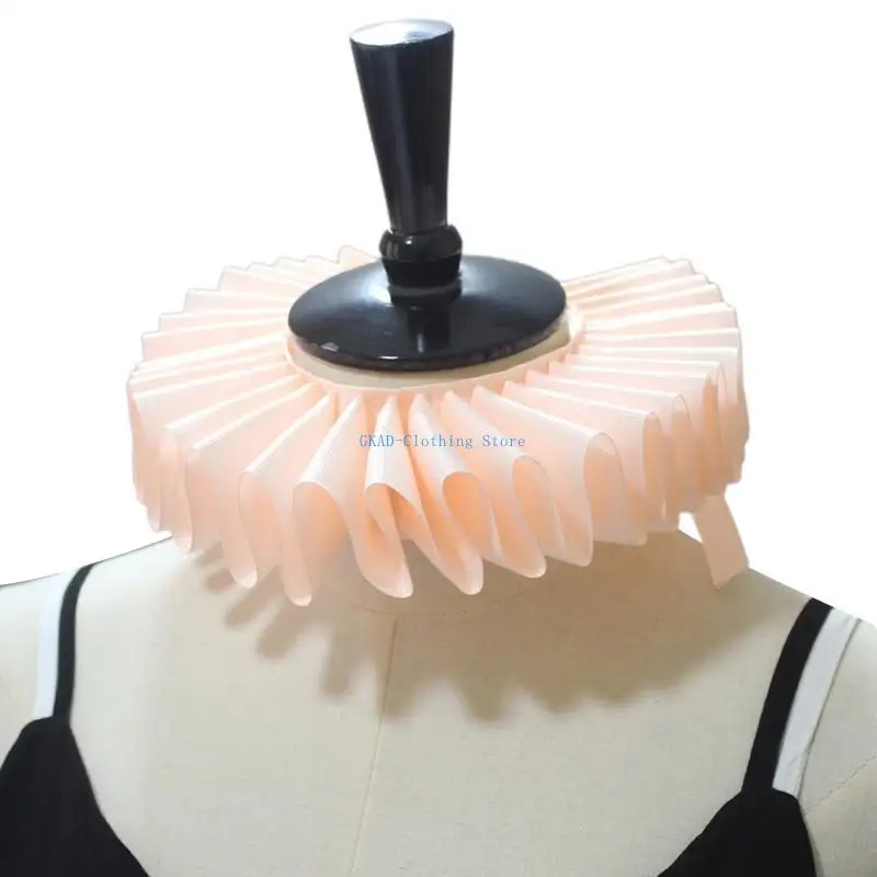 N0PE Neck Ruffled Collar Retro Webbing Clown Layered Gargantilha Colar