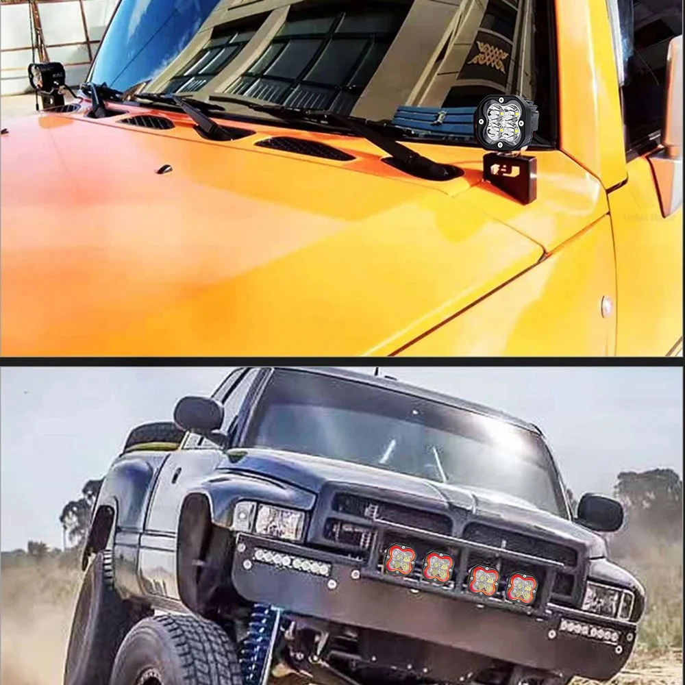 3 Inch LED Pod Light Motor Spotlight for Off Road Lada Halo RGB Yellow Fog Lamp 4x4 Driving Light Flash 12V 24V