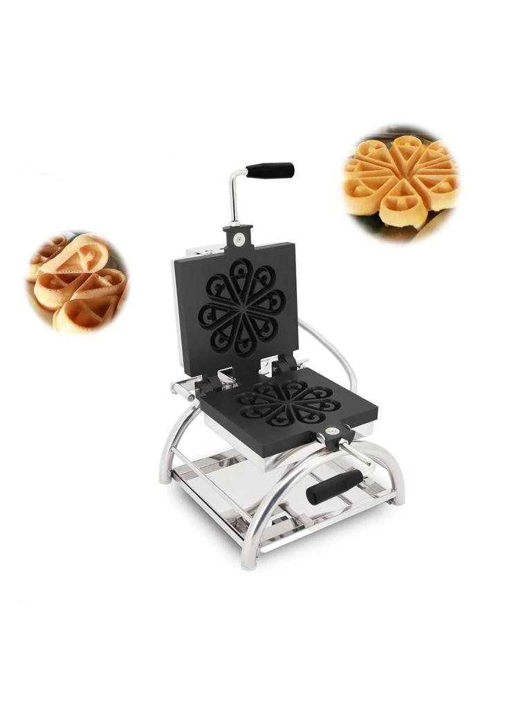lectric Rotary Petal Waffle Machine Water Drop Shape Waffle Maker Non Stick Pan Snack Cake Oven Commercial 110V 220V