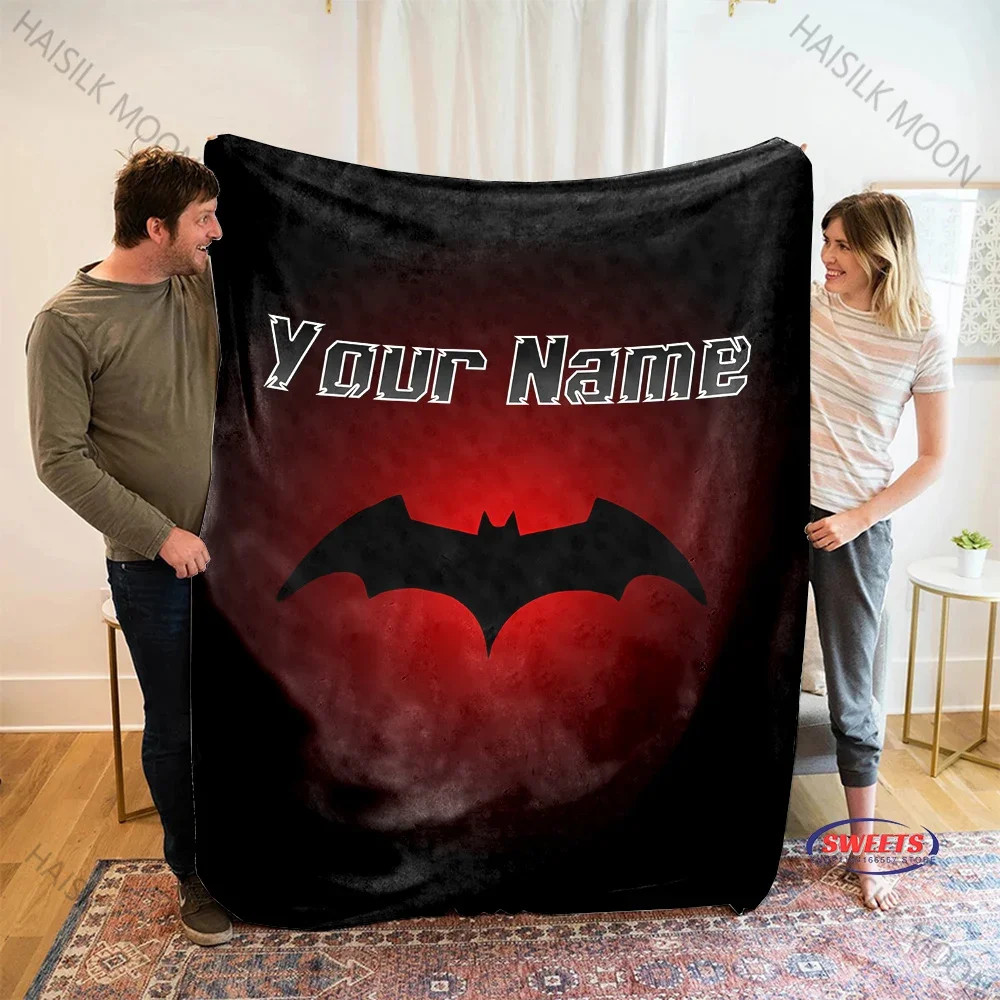 تخصيص شعار باتمان الخاص بك بطانية اسم شخصي بطانية مخصصة متعددة الحجم اختيارية رحلة التخييم RV متعددة المشهد المتاحة