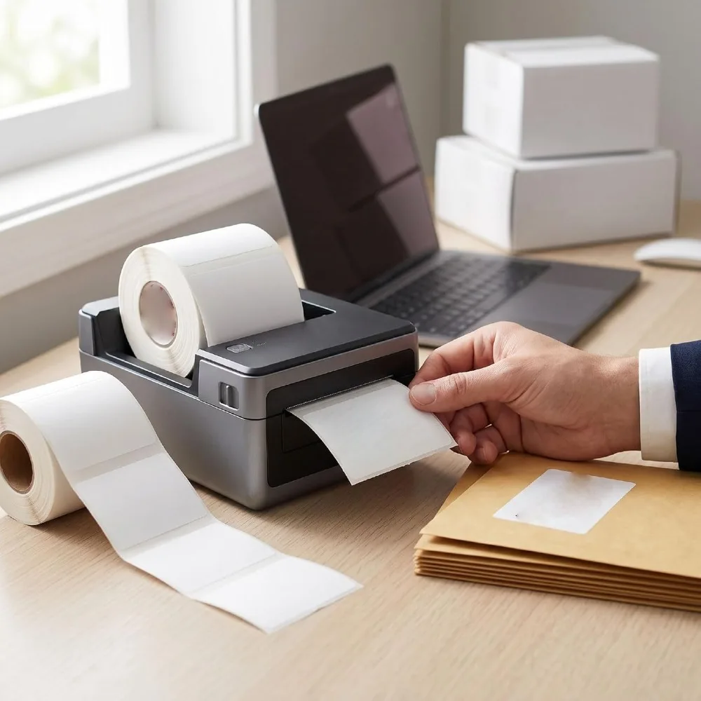 2 pcs，230 Sheets，40 x 30mm 40×30mm Thermal Label Paper 230Pcs Vertical Version Thermal Adhesive Label Waterproof Scratch Proof