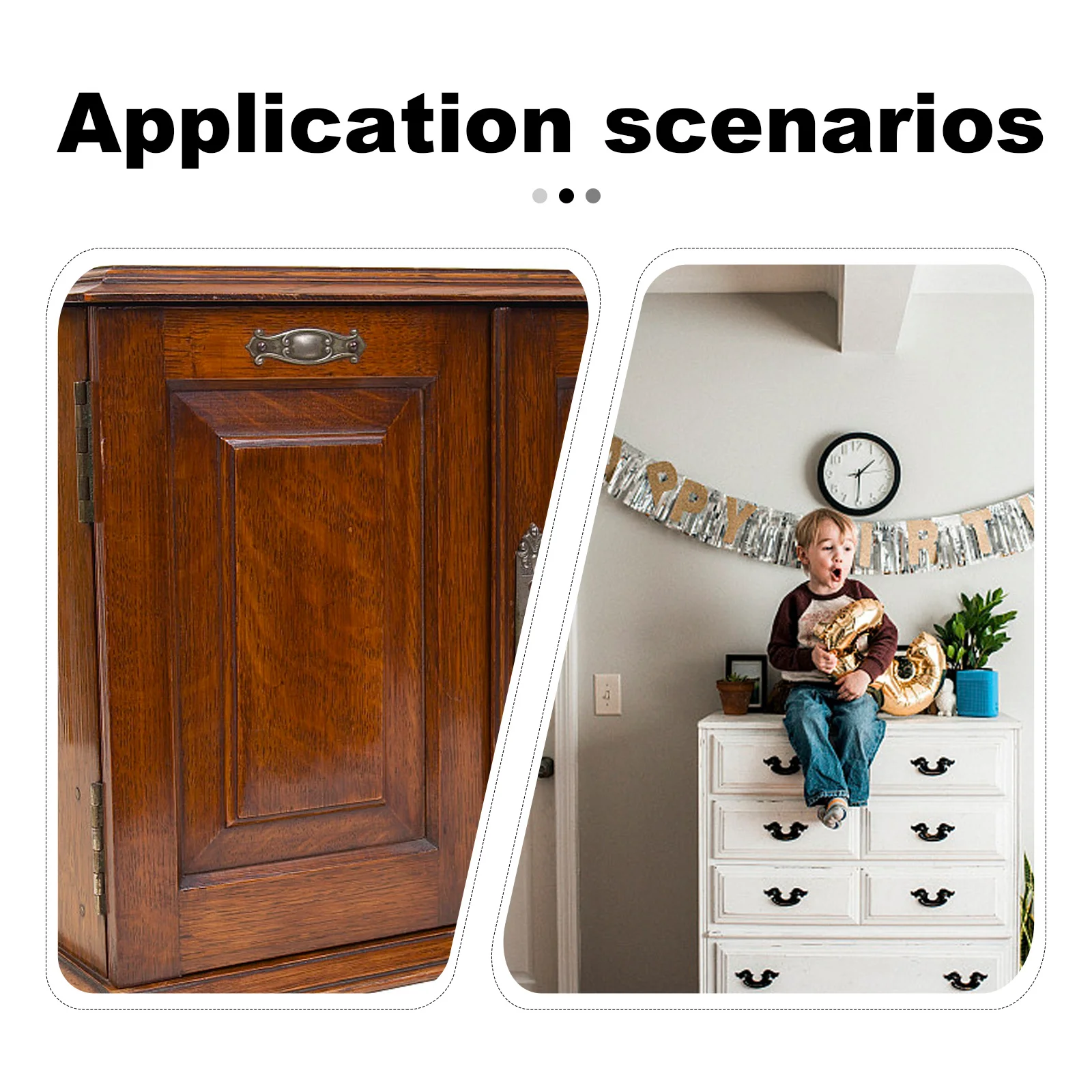 

4Pcs Retro Cabinet Pull Rings Durable Zinc Alloy Handles for Furniture Home Decor Drawer Door Accessories Furniture Knob