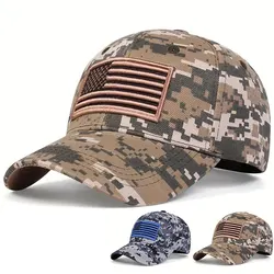 Unisex Army Flag of The United States Embroidery Baseball Caps Spring and Autumn Outdoor Adjustable Casual Hats Sunscreen Hat