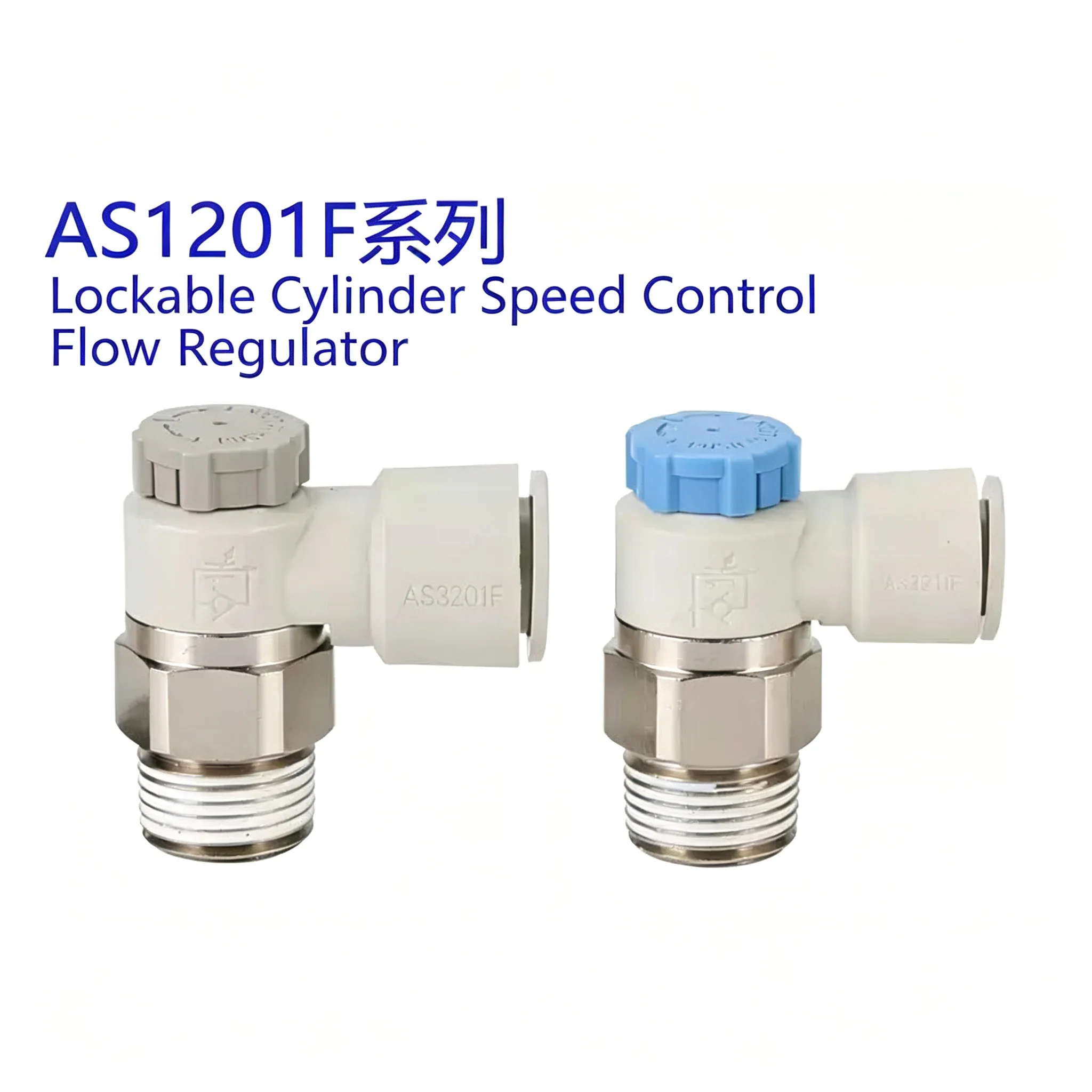 100Pcs AS2201F-01-06SA Flow Control Valve Regulator AS1201-M5-04A AS1201F-M5-06 Speed Control with Elbow Fittings for Industrial