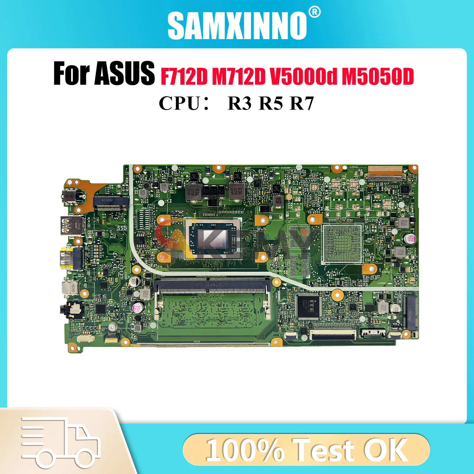 

X712DAU Материнская плата для ноутбука ASUS VivoBook X712D M5050D X712DA V5000d F712D X712DK X712DAP M712D Материнская плата с процессором R3 R5 R7