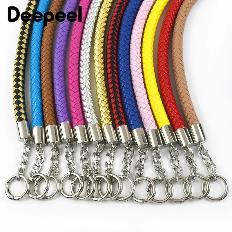 1Pc 30/40/50/60cm Women's Bags Shoulder Straps Weave Leather Rope Handbag Handles DIY Handmade Replace Chain Bag Accessories