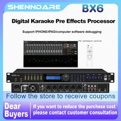 BX6 Professional Digital KTV Pre-effector Audio Echo Effect Processor DSP Audio Processor Anti Howling PC Software Bluetooth USB