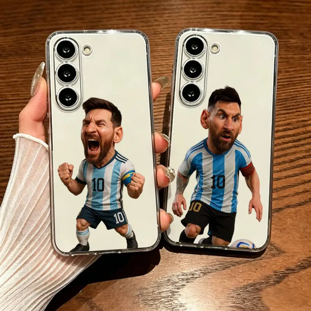 Capa de Telefone Transparente Anti-Queda com Estampa do Superastro do Futebol LM10 para Samsung Galaxy A73/A72/A71/A53/A52/A51/A22/A91/A80
