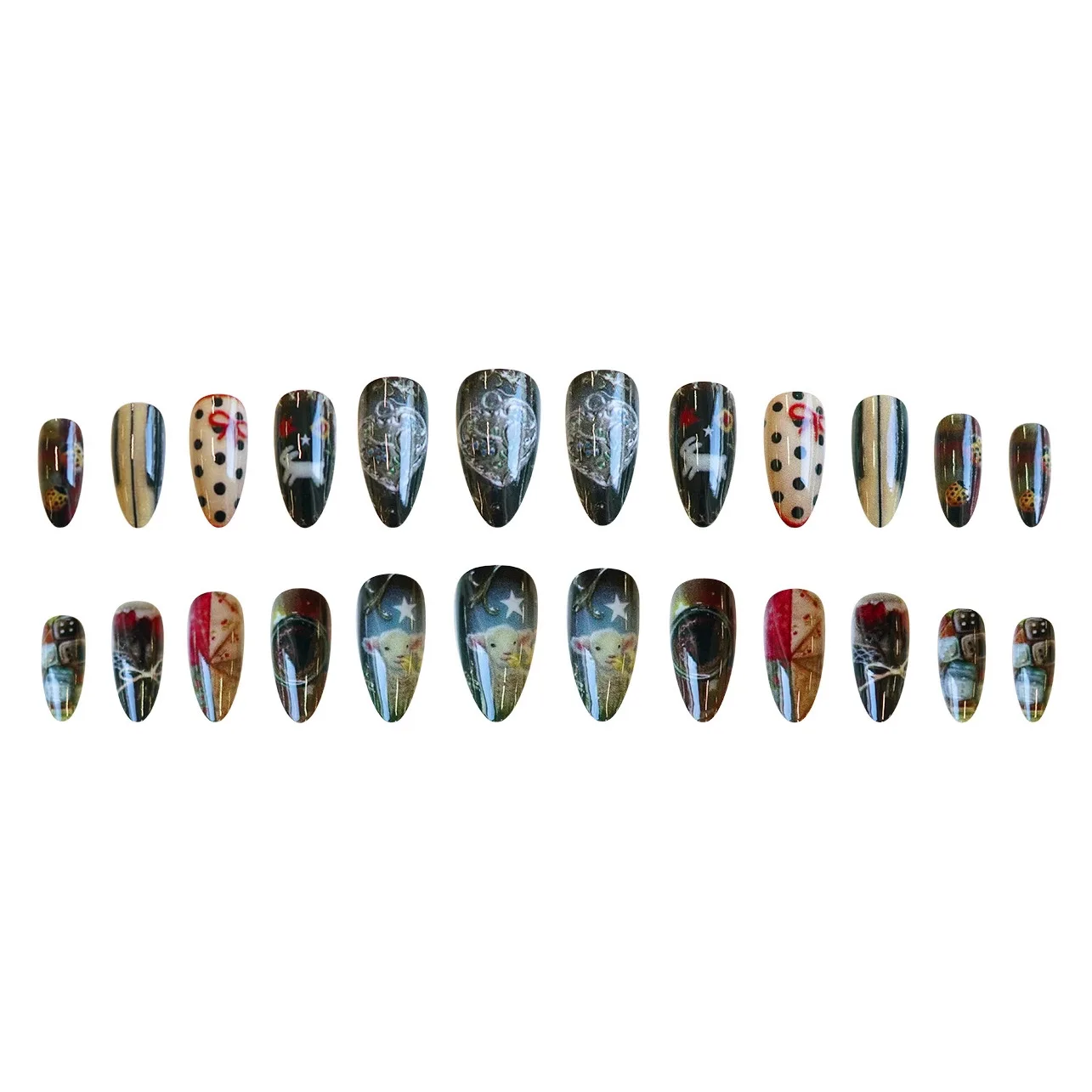 24 قطعة أرنب الأغنام الورد الصحافة على وهمية مسمار متجدد الهواء مدينة اللوز مسمار الفن للنساء والفتاة التغطية الكاملة مسمار نصائح DIY بها بنفسك ارتداء اليومي #4