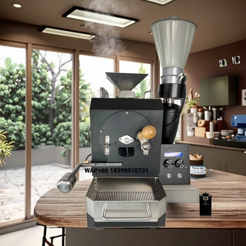 Automatic Coffee Roaster Cafe Kitchen Small Mini Electric Sample Coffee Bean Baking Roasting Machine