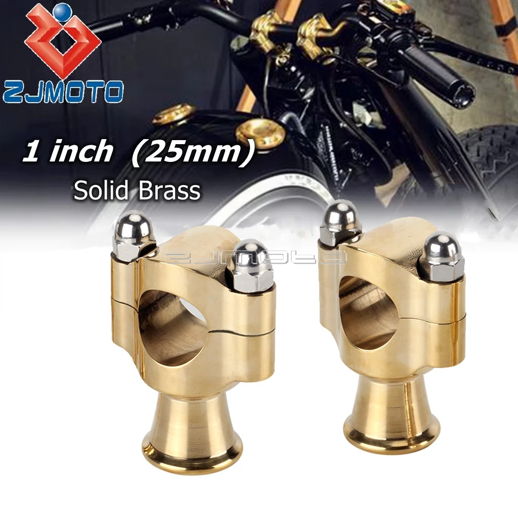 

Solid Brass Old School 1.5" Handlebar Riser Heavy Duty 1" 25mm Bar Mounting Clamp Universal For Harley Bobber Chopper Cafe Racer